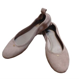 Tory Burch Taupe Suede Ballet Flats Size 6.5